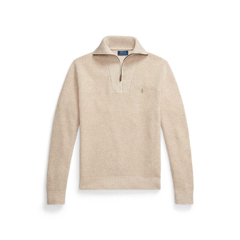 Polo Ralph Lauren Waffle Wool-Cotton Quarter-Zip Sweater image number 2